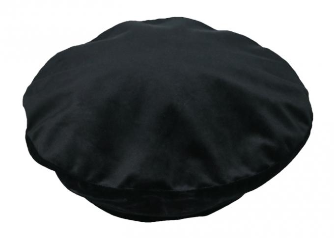 FUN nhung đen nhung nữ thêu logo costomized beret