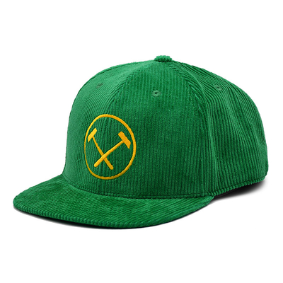Mũ snapback Unisex 6 bảng màu xanh lá cây Vải nhung màu tùy chỉnh