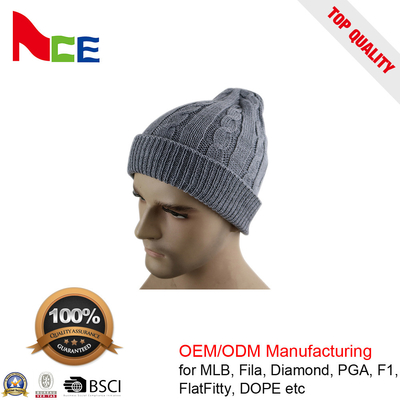 Mũ len được trang bị Unisex độc đáo / Mũ len mùa đông màu xám cho nam 56-60CM