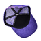 Tùy chỉnh 5 Panel Trucker Cap Visor Curved Eyelets Purple Mesh Hat Màu Logo Tùy chỉnh