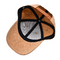 Mũ bóng chày bằng da hạt gỗ có sáu tấm cong với dây thừng điều chỉnh