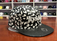 Unisex Custom White 3D 6 tấm Pu Leather Flat Brim Hats Sport Urban Street Cap