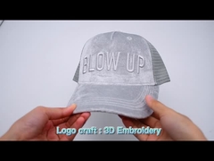 Chất lượng cao 5 bảng 3D thêu lưới da lộn Trucker Caps Hats Custom Suede Trucker Hat