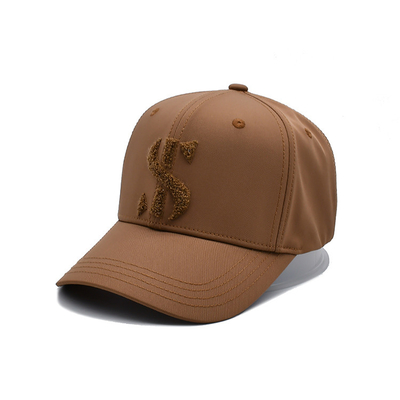 Chiếc mũ bóng chày 6 tấm phong cách với màn hình cong và vải phù hợp với logo thêu polyester và khăn