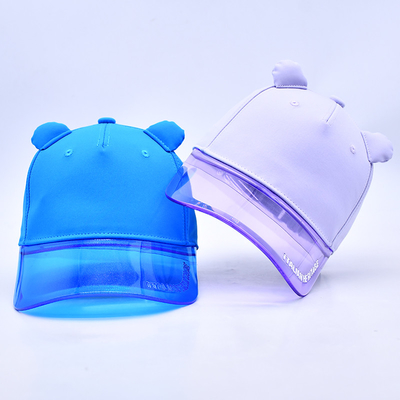 Nhà máy mũ Oem bán buôn chất lượng cao 5 bảng trẻ em bóng chày mũ tùy chỉnh minh bạch Pvc brim trẻ em bóng chày mũ