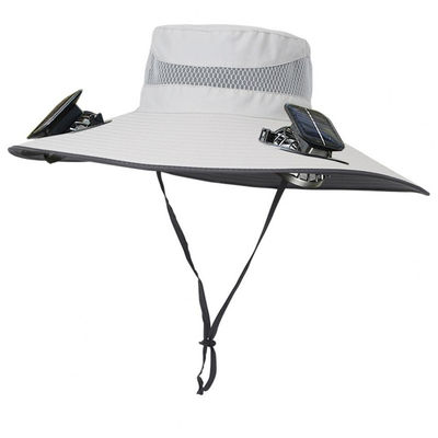Trò chơi ngoài trời Wide Brim Sun Hat Solar Solar Fan Cap Custom Wholesale Fishing Portable Bucket Hat