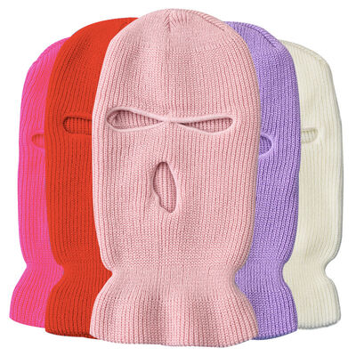 3-Hole Hat Knitted Full Face Ski Mask Winter Balaclava Warm Knitted Full Face Mask Outdoor Sports Halloween Gift