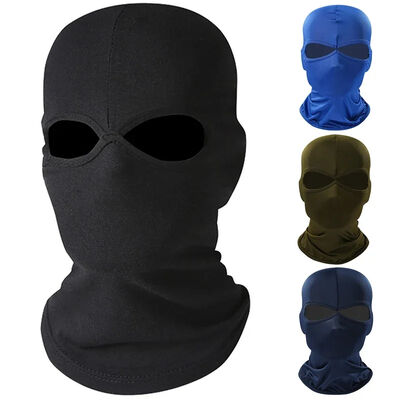 Thiết kế riêng thêu logo Balaclava 2 lỗ trùm kín mặt nạ trượt tuyết dệt kim mũ beanie, Mũ beanie trượt tuyết