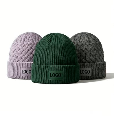 Màu sắc tùy chỉnh Unisex đan nón mũ cho người lớn Vòng tròn cho mùa đông ấm áp
