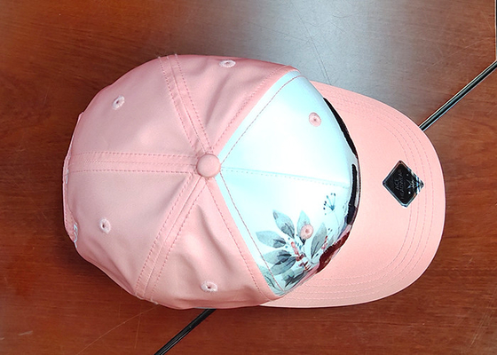 Silk Pink Curve Brim Sequin Mũ bóng chày Logo thêu / Mũ bố hợp thời trang