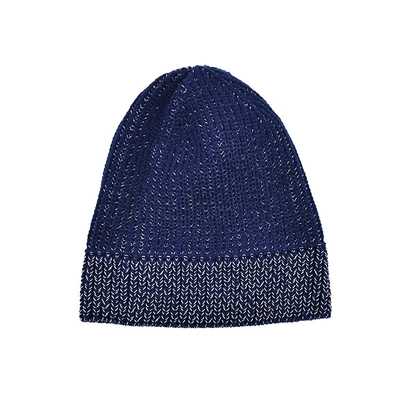 60 cm Mùa đông Mũ Beanie Người Đàn ông Sợi phản quang Dệt kim Hộp sọ Mềm mại Ấm áp Gấp lên Cuff Hàng ngày Mũ Beanie Hàng ngày