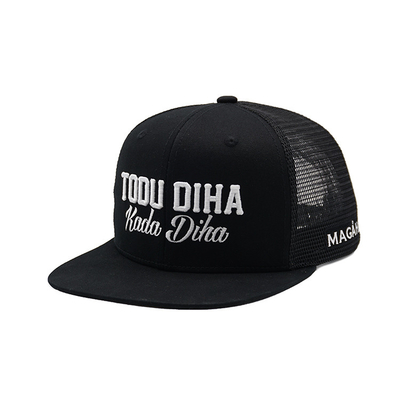 Pre Cong Visor Black Trucker Cap Gorra Lưới 3d Thêu Mũ Trucker Logo tùy chỉnh