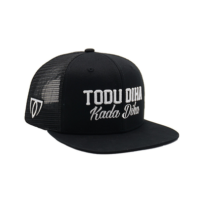 Pre Cong Visor Black Trucker Cap Gorra Lưới 3d Thêu Mũ Trucker Logo tùy chỉnh