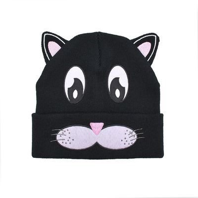 Acrylic mùa đông đan Jacquard Sublimation Beanie Mũ hộp sọ cho trẻ em