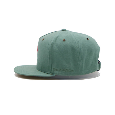 Xanh vintage bông điều chỉnh snap trở lại trắng màu rắn phẳng cạnh snapback mũ 3d thêu snapback