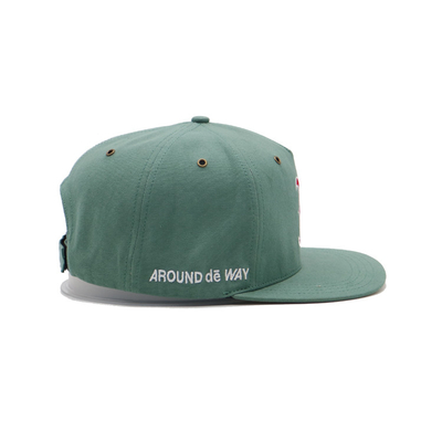 Xanh vintage bông điều chỉnh snap trở lại trắng màu rắn phẳng cạnh snapback mũ 3d thêu snapback