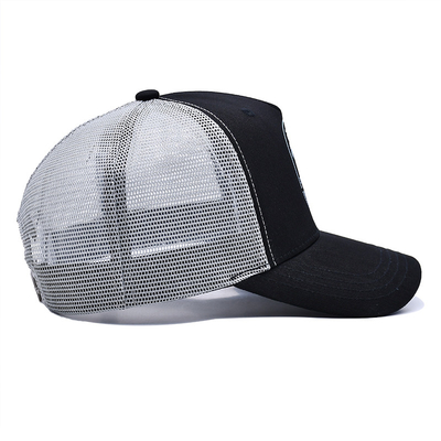 Đồ bán buôn OEM Custom 5 Panel Chất lượng cao phẳng thêu Logo Trucker Cap,Mesh Snap Back Gorras,Cotton Trucker Hat