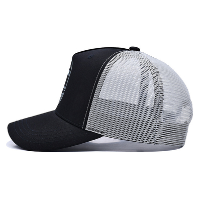 Đồ bán buôn OEM Custom 5 Panel Chất lượng cao phẳng thêu Logo Trucker Cap,Mesh Snap Back Gorras,Cotton Trucker Hat