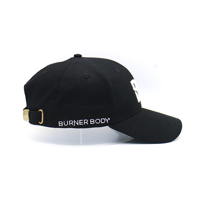 Hình dạng dây đai điều chỉnh 6 Panel Baseball Cap với việc cong và các đường may tăng cường