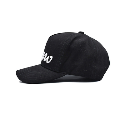 Profile 5 Panel Baseball Cap với viêc cong và dây thừng điều chỉnh