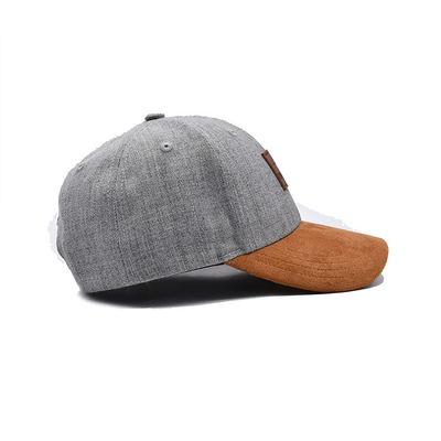 Suede 6 Panel Baseball Cap với màu sắc phù hợp với khâu và khâu tăng cường