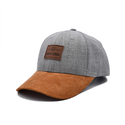 Suede 6 Panel Baseball Cap với màu sắc phù hợp với khâu và khâu tăng cường