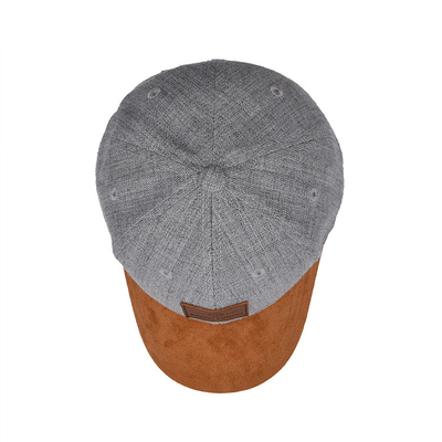 Suede 6 Panel Baseball Cap với màu sắc phù hợp với khâu và khâu tăng cường