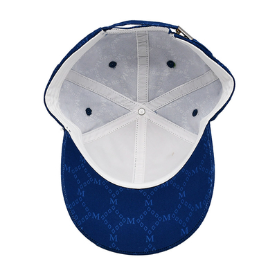 Mũ Jacquard tùy chỉnh với việc cong và dây đeo điều chỉnh với mắt thêu phù hợp với màu vải