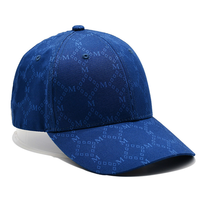 Mũ Jacquard tùy chỉnh với việc cong và dây đeo điều chỉnh với mắt thêu phù hợp với màu vải