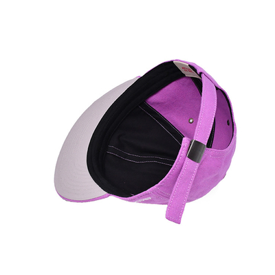 Tùy chỉnh Pink 6 Panel Snapback Cap với Flat Visor Và Logo điêu khắc 3D