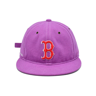 Tùy chỉnh Pink 6 Panel Snapback Cap với Flat Visor Và Logo điêu khắc 3D