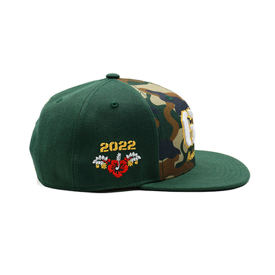 Mũ Snapback nhựa dễ thở với cạnh phẳng cấu trúc và logo thêu tùy chỉnh