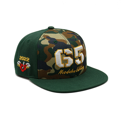 Mũ Snapback nhựa dễ thở với cạnh phẳng cấu trúc và logo thêu tùy chỉnh