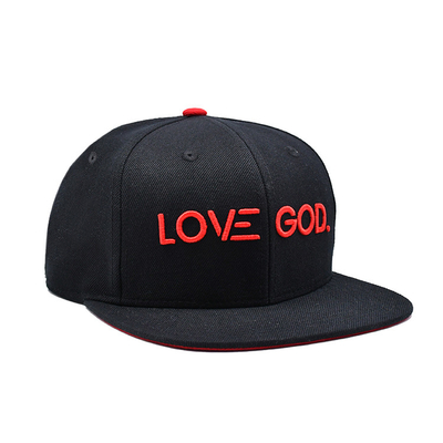 Mũ Snapback có kích thước có thể điều chỉnh với logo thêu 3D và in băng bên trong