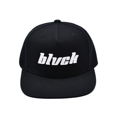 Custom cao su Patch Flat Brim Unisex Snapback mũ với logo thêu