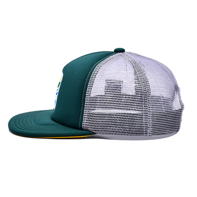 Ống xôi tùy chỉnh thoải mái 6 bảng phẳng Visor xây dựng Trucker Cap với đốm thêu