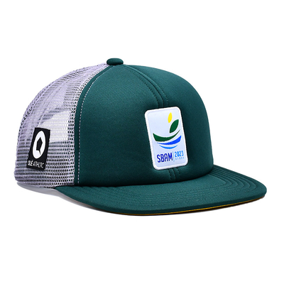 Ống xôi tùy chỉnh thoải mái 6 bảng phẳng Visor xây dựng Trucker Cap với đốm thêu