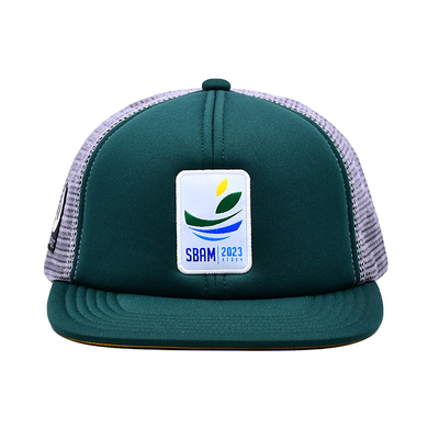 Ống xôi tùy chỉnh thoải mái 6 bảng phẳng Visor xây dựng Trucker Cap với đốm thêu
