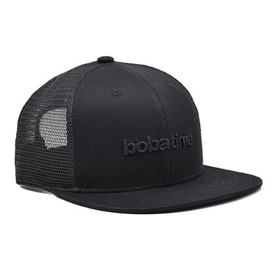 Mái bông 6 bảng Unisex Trucker Cap với logo thêu và nhãn dệt