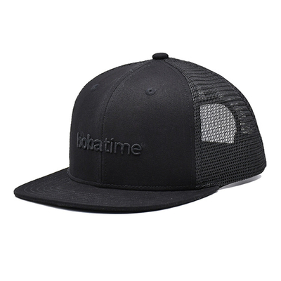 Mái bông 6 bảng Unisex Trucker Cap với logo thêu và nhãn dệt