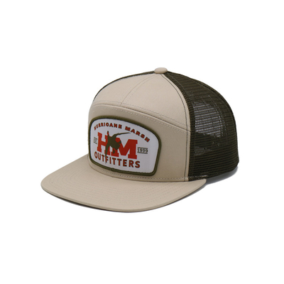 Unisex Cotton Trucker Cap với Visor phẳng và Snapback Patch Dệt với đường viền thêu
