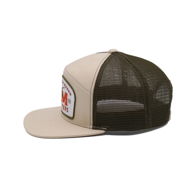 Unisex Cotton Trucker Cap với Visor phẳng và Snapback Patch Dệt với đường viền thêu