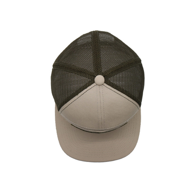 Unisex Cotton Trucker Cap với Visor phẳng và Snapback Patch Dệt với đường viền thêu