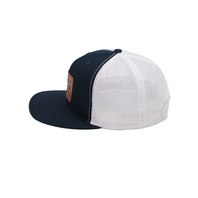 Tùy chỉnh thêu Eyelets 6 Panel Trucker Cap với Visor Pre curved