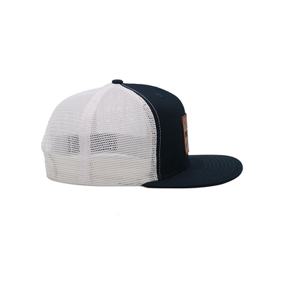 Tùy chỉnh thêu Eyelets 6 Panel Trucker Cap với Visor Pre curved