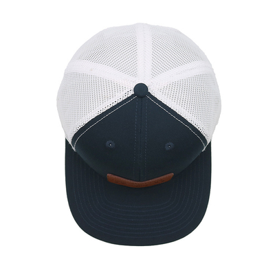 Tùy chỉnh thêu Eyelets 6 Panel Trucker Cap với Visor Pre curved
