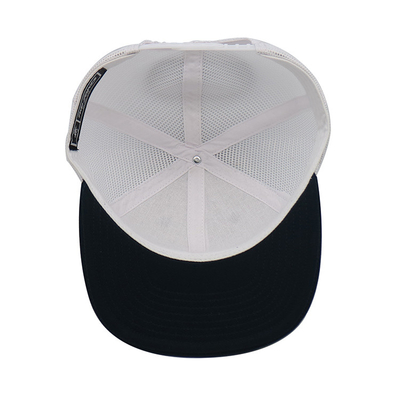 Tùy chỉnh thêu Eyelets 6 Panel Trucker Cap với Visor Pre curved