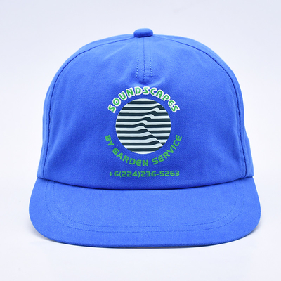Chất lượng cao ấn bản tùy chỉnh nón snapback màu xanh không cấu trúc 5 bảng phẳng cạnh ngoài trời mềm mũ hip hop cho nam giới
