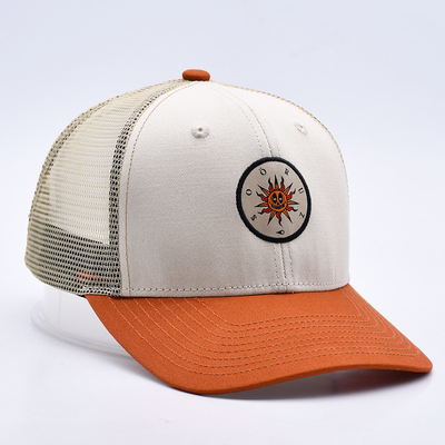 Tùy chọn chất lượng cao hai tông màu 6 bảng Trucker Cap với một cạnh cong một chút