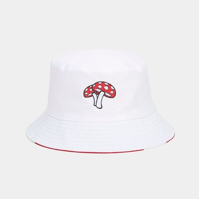 2025 Cotton Cartoon Mushroom Print Bucket Hat Fisherman Hat Outdoor Travel Sun Cap cho nam giới và phụ nữ